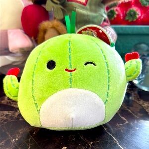 Squishmello Plush Cactus Toy - Green and White